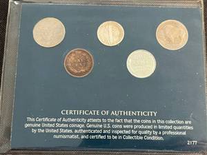 lot 82 image: FAVORITE COINS NOT MINTED FOR OVER 60 YEARS 5 COIN SET