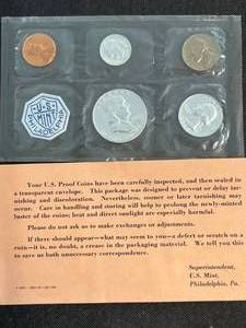 lot 83 image: 1963 US PROOF SET IN ORIGINAL ENVELOPE