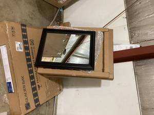 Amanti Art Astor Black 23 in. H x 29 in. W Framed Non-Beveled Bathroom Vanity Mirror in Black   Customer Returns See Pictures