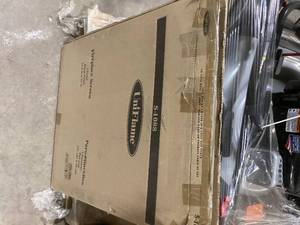 UniFlame Arch Top Black Wrought Iron 3-Panel Fireplace Screen with Decorative Scrolls and Heavy Guage Mesh  Customer Returns See Pictures