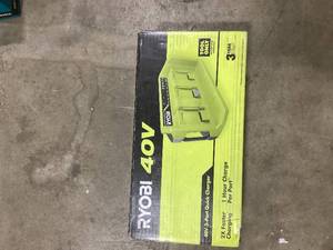 RYOBI 40V 3-Port Sequential Fast Charger  Customer Returns See Pictures