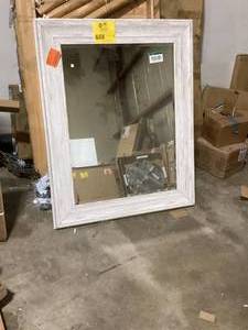 Home Decorators Collection 32X40 White Wooden Mirror   Customer Returns See Pictures