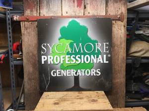 Metal Sycamore Professional Generators Embossed Sign