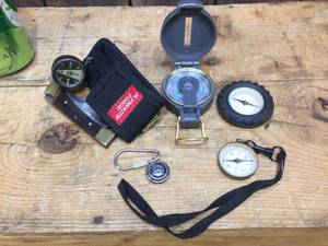 5 Vintage Compasses Including Herreid 925 Sterling