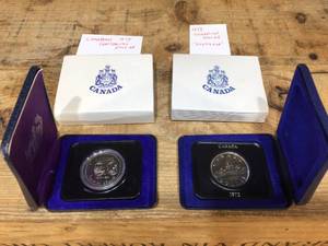 2 Vintage Canadian Dollar Coins 1972-1974