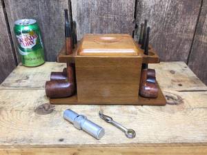 Vintage Mid-Century Fairfax Pipe Rack with Pipes - Tools