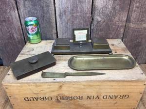 Antique Bradley & Hubbard Brass DeskWriting Set