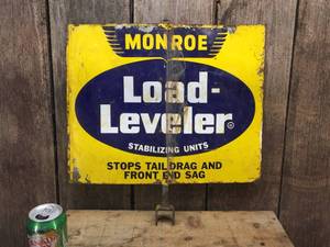 Vintage MONROE Load-Leveler Rotating 2-Sided Metal Sign