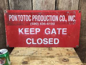 Vintage PONTOTOC PRODUCTIONS Metal Sign
