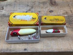 2 Vintage South Bend Wooden Lures
