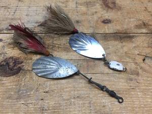 2 Vintage Jointed Bucktail Feathered Lures