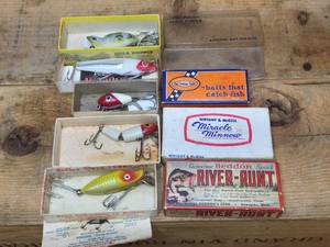 5 Vintage Fishing Lures with Boxes