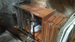 lot 661 image: Antique railroad cart with contents.