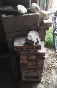 lot 670 image: Cement blocks, rocks and bricks