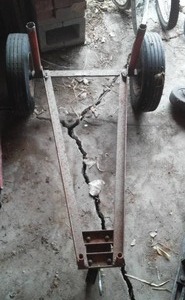 lot 672 image: A frame cart, hard rubber tires, rolls great.