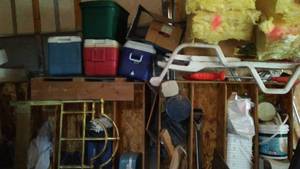 lot 682 image: Wall of shelving units -3. with contents.