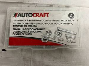 lot 207 image: 96 Piece Set of Autocraft Grade 5 Fasteners