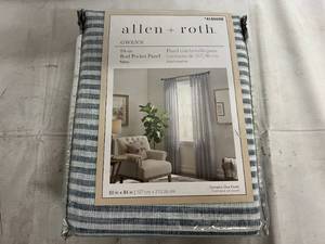 lot 46 image: Allen and Roth 84in Light Filtering Curtain - Gwenn Navy