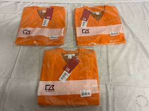 lot 52 image: 3 Orange Cutter & Buck Knitted Vest - Large