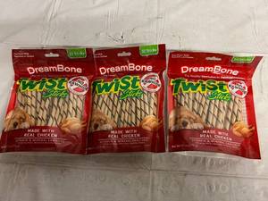 lot 101 image: 3 x 50ct Packs of DreamBone Twist Sticks Dog Treats