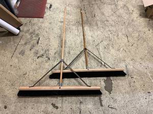 lot 122 image: 2 Wooden Shop Brooms