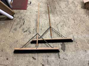 lot 124 image: 2 Wooden Shop Brooms