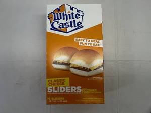 lot 48 image: G. 1x 16 White Castle Cheese Sliders(8-2Packs)