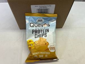lot 147 image: LL. 6x 3.2oz Bags Quevos Protein Chips-Honey Mustard