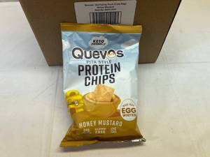 lot 151 image: LL. 6x 3.2oz Bags Quevos Protein Chips-Honey Mustard