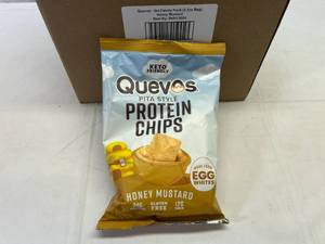 lot 152 image: LL. 6x 3.2oz Bags Quevos Protein Chips-Honey Mustard