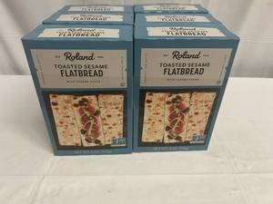 lot 189 image: MM. 6x 5oz Roland Tosated Sesame Flatbread Crackers
