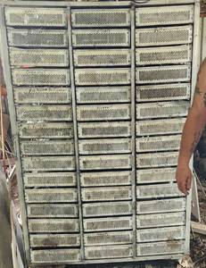 MASSIVE Chicken Egg Hatchery Tool Chest 45 Drawer Drawers open 4