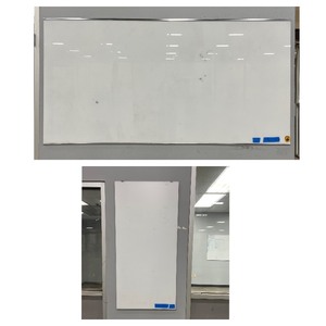 (2) Wall-mounted white boards. Approx measurements 96 W x 50 H and 28 W x 59 H