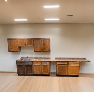 Overhead Wall Cabinet and lower cabinets with countertop