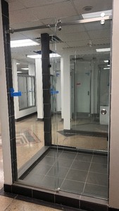 Sliding Clear Glass Doors. Overall  Measures 48 W X 79 78 H