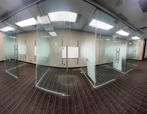 (5) Glass Office Modular Units. Overall Measurement 31 L X 74.5 D X 7 11 H