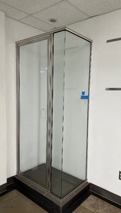 Old Oasis Fully Framed Corner Shower Enclosure. Measures 37 18 W X 22 34 X 80 H.