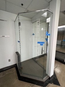 NeoAngle Glass Shower Enclosure with hinged door