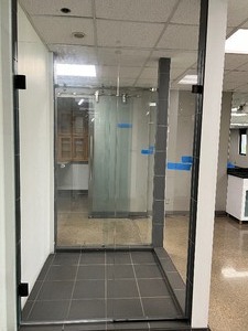 Clear Glass Hinged Door and Panel Overall measures 48 W X 76 38 H