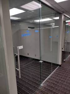 Sliding glass door (locking) and 2 glass panels. Overall width is 8 2 12. Glass is 12 thick