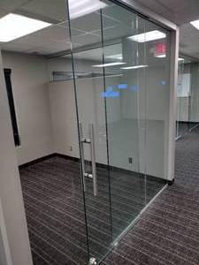 Sliding glass door (locking) and 2 glass panels. Overall width is 8 2 12. Glass is 12 thick.