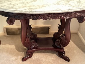 lot 18 image: Beautiful Vintage Marble Top Accent Table