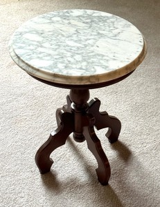 lot 199 image: Vintage Marble Top Piano Stool