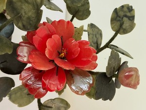 lot 186 image: Vintage Carved Hard Stone  Floral Figurine