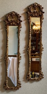 lot 16 image: Pair of Vintage Baroque Style Decorative Wall Mirrors