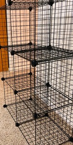 lot 231 image: Black Cube Storage Unit with Six Compartments
