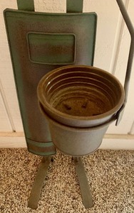 lot 77 image: Metal Farm Boy Outdoor Planter