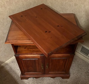 lot 436 image: Vintage Swivel Top Media Cabinet