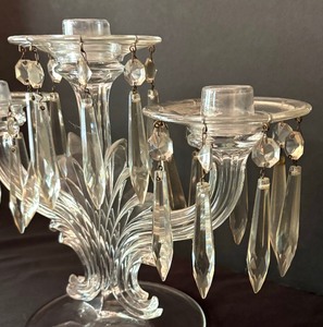 lot 371 image: Vintage Elegant Candelabra with Dangling Crystals