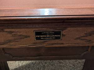lot 318 image: Vintage Peters Billiards Pool Table
